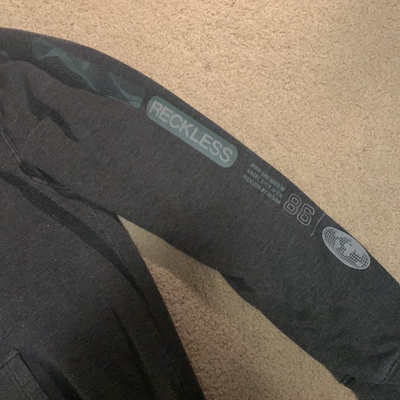 Reckless large street hoodie, Grey - Picture 2 of 6